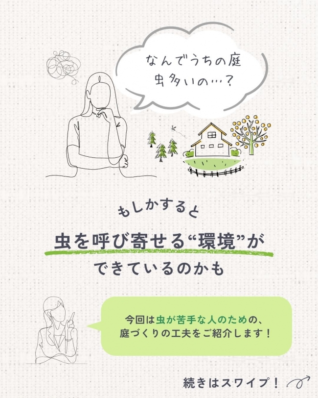 虫が集まる庭